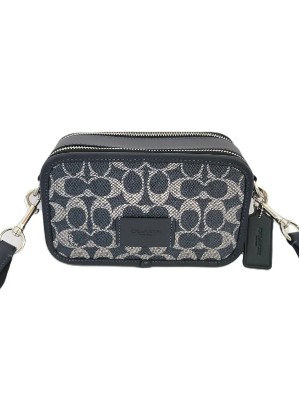 Coach CW365 Wyatt Crossbody Signature Coated Canvas Leather Bag Denim Chalk